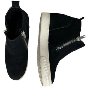 Steve Madden Wedgie Black Suede Hidden Heel Sneaker